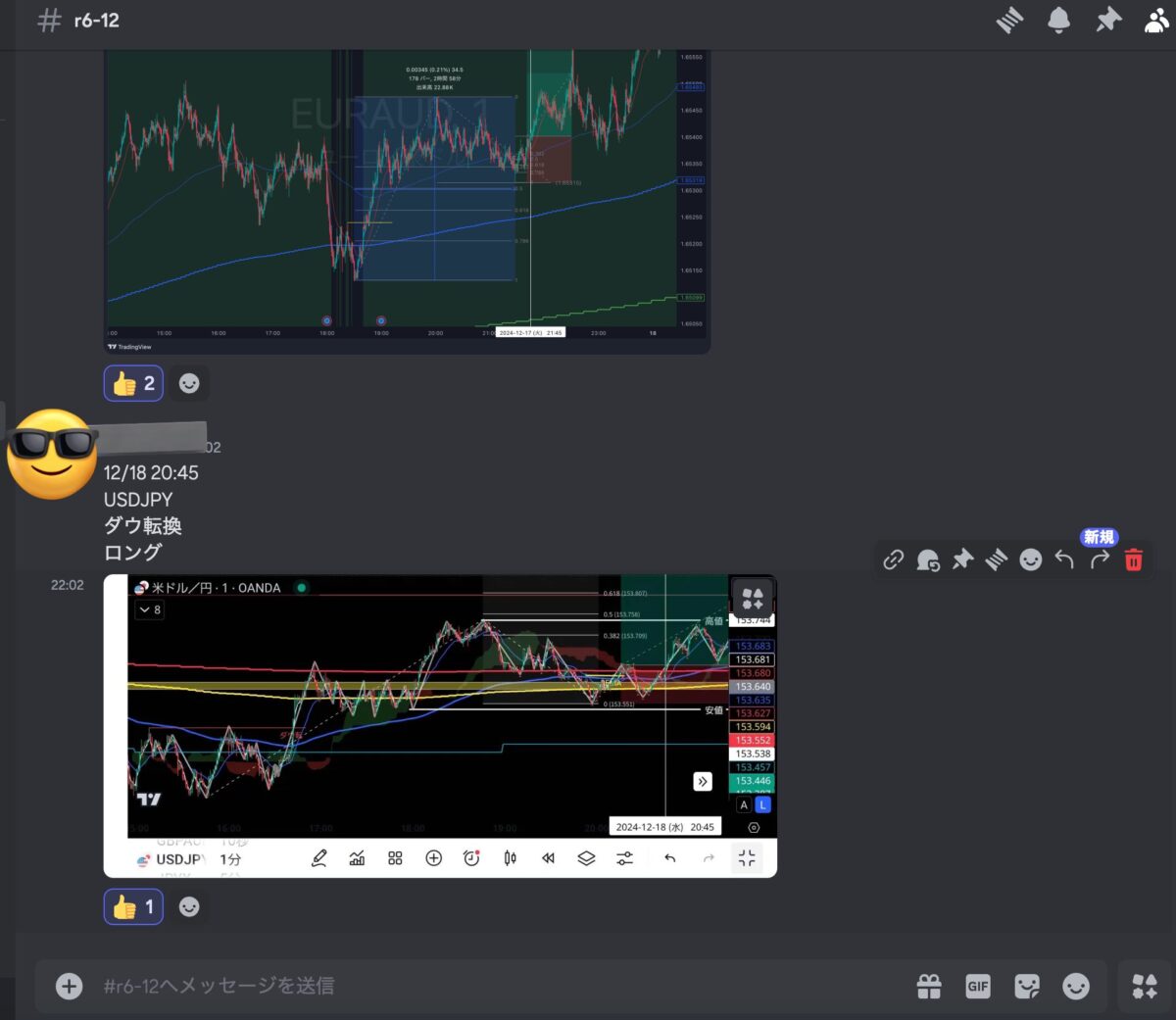 キントレーダーさんの手法 - USD/JPY(RR6.52)のチャート画面3